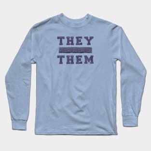 Pronouns They Them Knit LGBT Long Sleeve T-Shirt